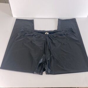 Black liquid legging faux streetwear vegan leather  tights size 3X